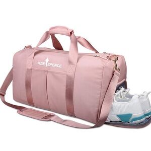 Kee Spence Pink Duffle Gym Sports Fitness Travel Bag
